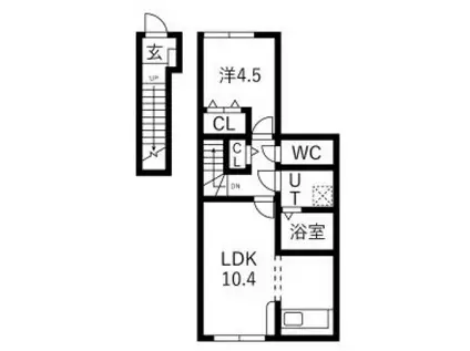 KD小白川(1LDK/2階)の間取り写真