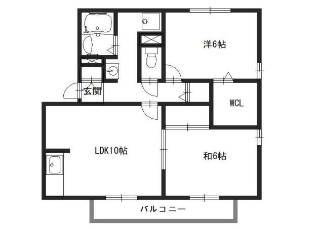 エクセルコート(2LDK/2階)の間取り写真
