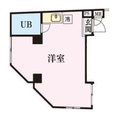 戸越パークヴィラ(ワンルーム/2階)の間取り写真