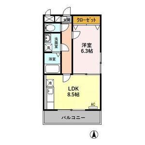 ＪＲ東海道本線 岐阜駅 バス乗車時間：12分 最寄りバス停で下車 徒歩2分 3階建 築24年(1LDK/1階)の間取り写真