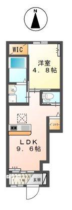 フォルビート佐野(1LDK/1階)の間取り写真