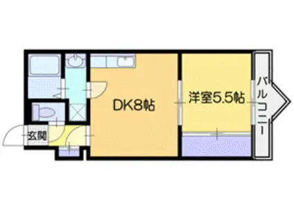 パスウェイ弐番館(1LDK/4階)の間取り写真