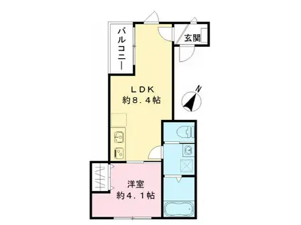 六本木ルガロ(1LDK/3階)の間取り写真