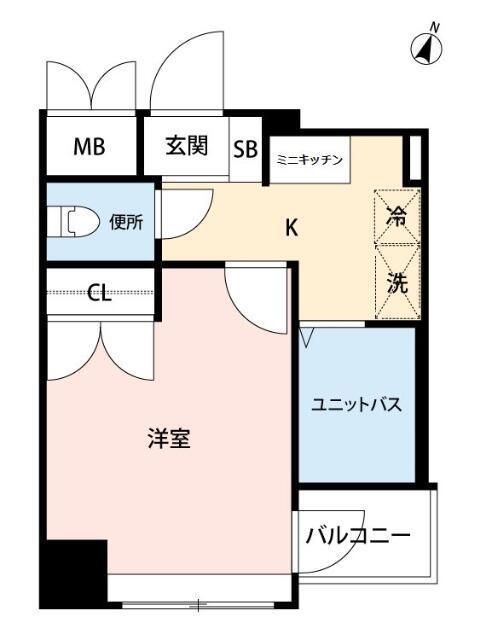 グランヴァン水天宮(1K/9階)の間取り写真