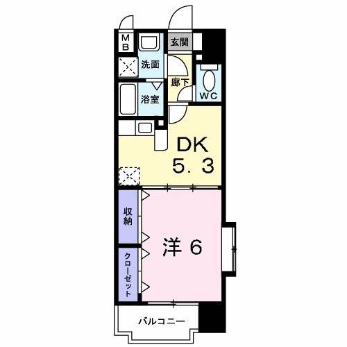 PLEASURES(1DK/1階)の間取り写真