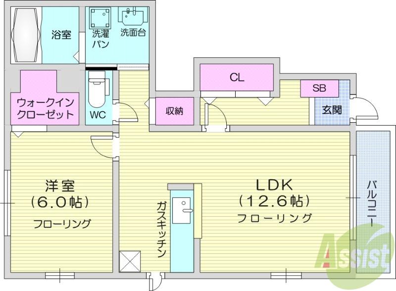 モデッサ雅Ⅱ(1LDK/1階)の間取り写真