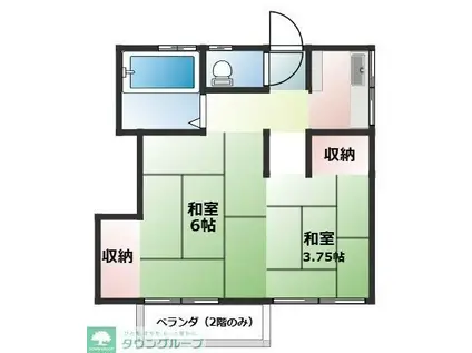 桜荘(2K/2階)の間取り写真