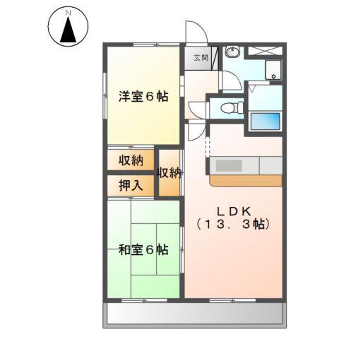 マクセージ(2LDK/3階)の間取り写真