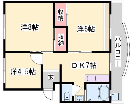 メゾン溝口(3DK/2階)の間取り写真