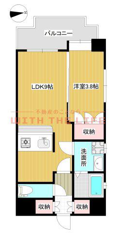 みついビル(1LDK/3階)の間取り写真