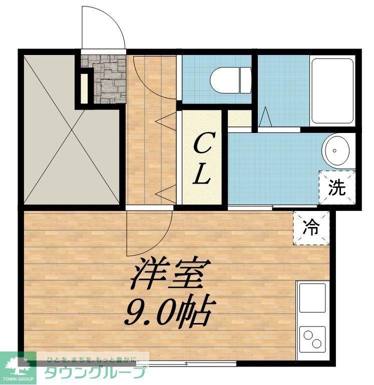 F.PARK RESIDENCEIII(ワンルーム/1階)の間取り写真