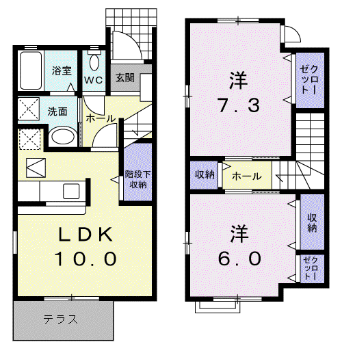 フランフラン(2LDK/1階)の間取り写真