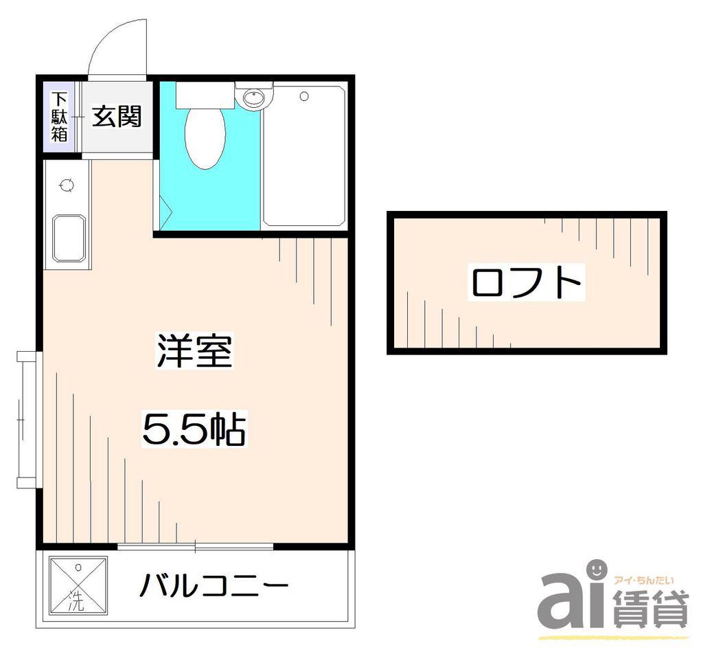 ペアパレス志木A(ワンルーム/2階)の間取り写真