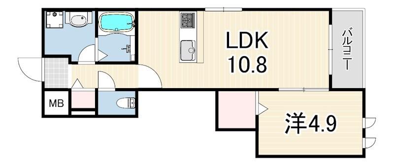 HEBEL MAISON VERVEINE(1LDK/4階)の間取り写真