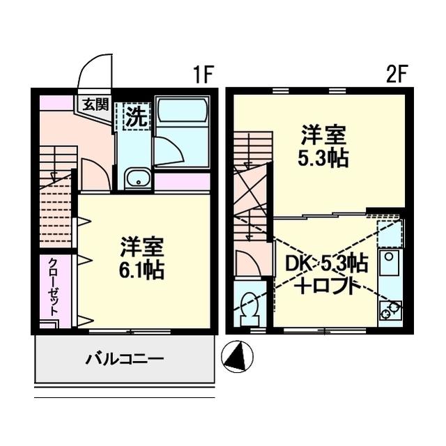 FCOURT(2DK/1階)の間取り写真