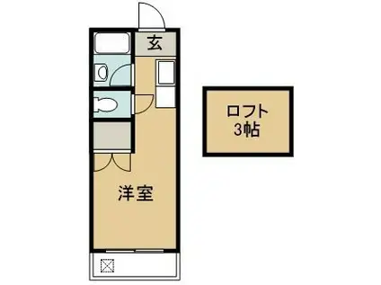 プレステージ(1K/2階)の間取り写真
