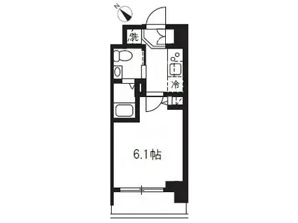 ハーモニーレジデンス新横浜(1K/8階)の間取り写真