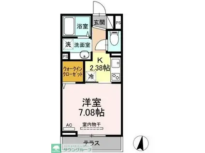 セジュール南阿佐ヶ谷(1K/1階)の間取り写真