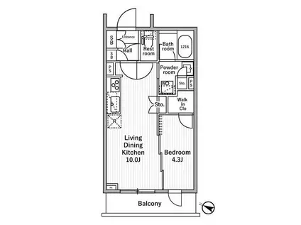 NIDO MOTOHASUNUMA(1LDK/1階)の間取り写真