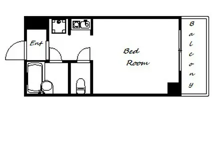 ハイツ湊川(1K/5階)の間取り写真