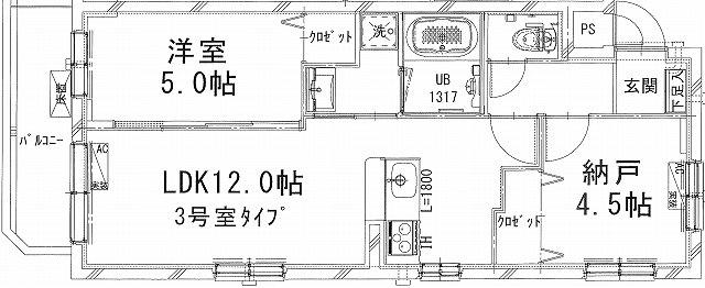 THE MANOR HOUSE(1SLDK/1階)の間取り写真