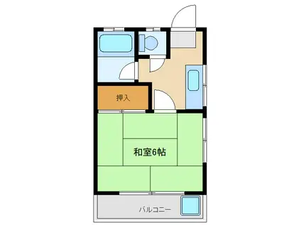 小泉ハイツ(1K/2階)の間取り写真