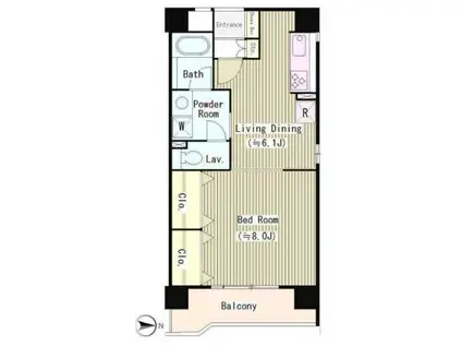 パルティーレ西落合(1DK/5階)の間取り写真