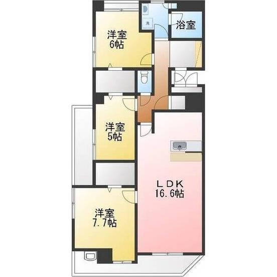 シティライフ前後(3SLDK/5階)の間取り写真