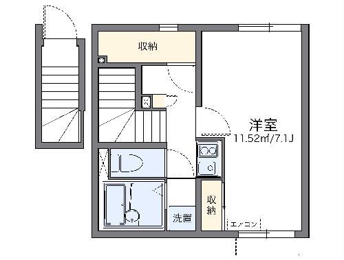 レオネクストシエルブルー戸塚(1K/2階)の間取り写真