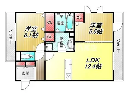 メゾン・ビアンカ(2LDK/3階)の間取り写真