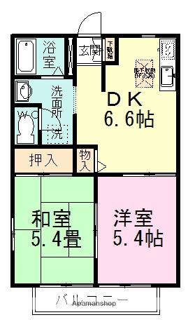 サンモール薬円台B(2DK/1階)の間取り写真