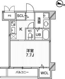 プレアデス千里山田(1K/5階)の間取り写真