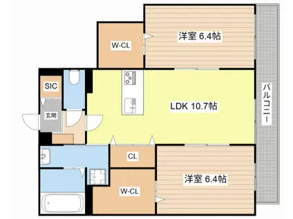 MAISON DE MARINE(2LDK/3階)の間取り写真