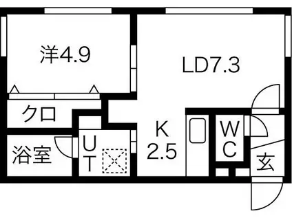 LANGRES HASSAM(1LDK/3階)の間取り写真