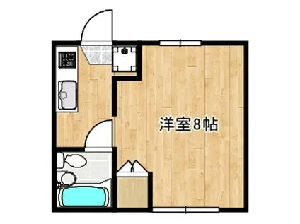 五本木ハイツ(1K/2階)の間取り写真