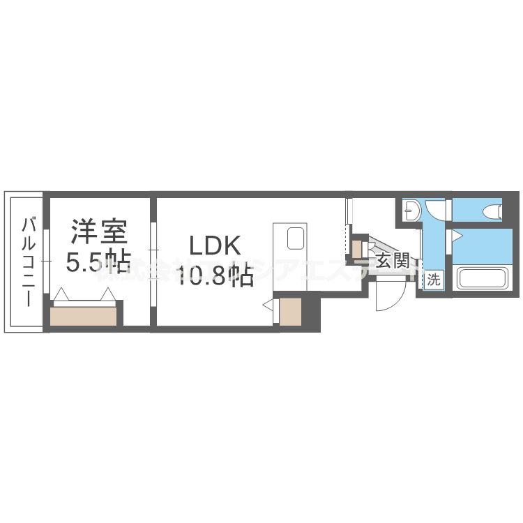 カーサカルド(1LDK/2階)の間取り写真