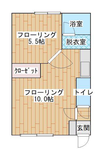 リーハウス(1DK/2階)の間取り写真