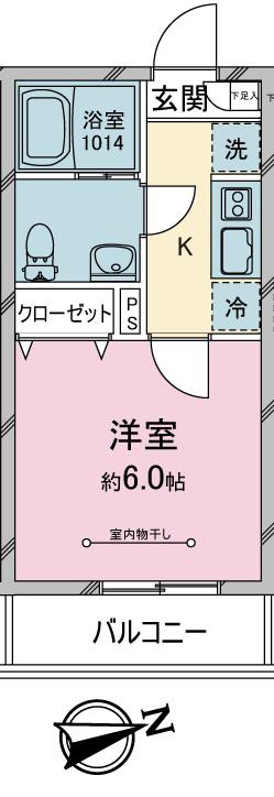 パル川越(1K/3階)の間取り写真