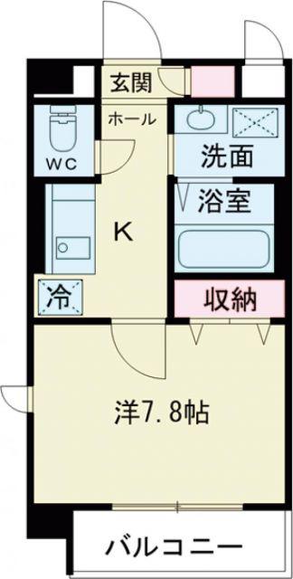 セントリバーヒルズ神戸(1K/2階)の間取り写真