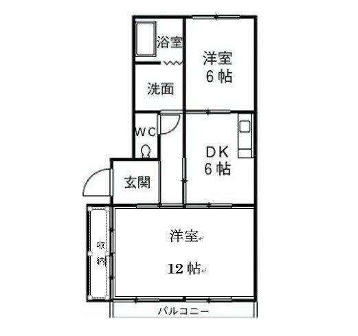マンションエスポワール(2DK/3階)の間取り写真