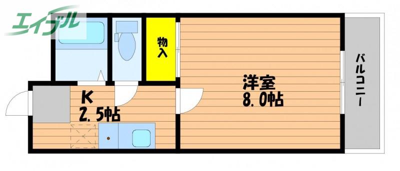 アメニティ西古松(1K/1階)の間取り写真