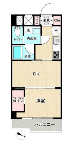 飯田橋ハイタウン(1DK/4階)の間取り写真