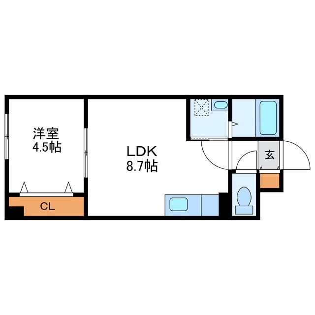 マイスターシャーレ桑園(1LDK/2階)の間取り写真