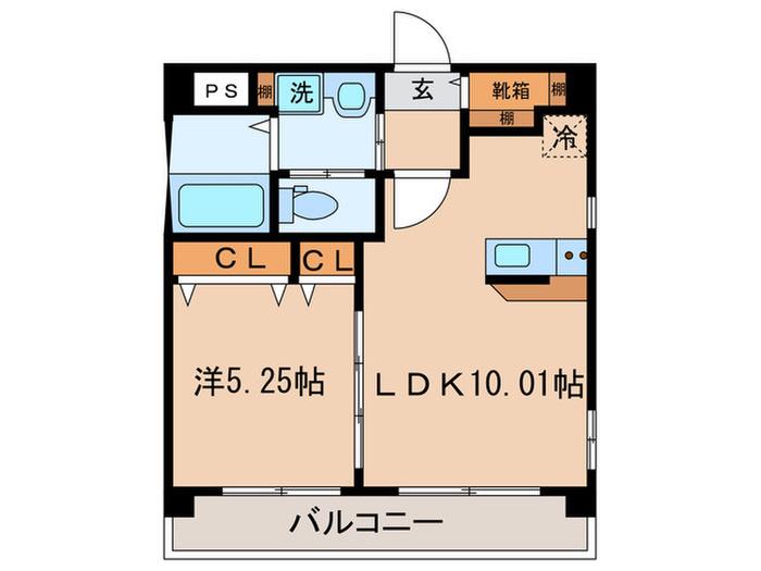 LA SPERANZA M.N(1LDK/2階)の間取り写真