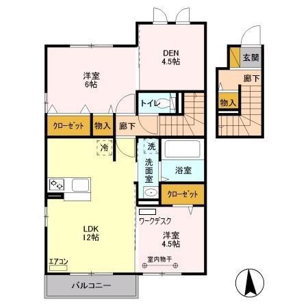 セタンドール緑町(2SLDK/1階)の間取り写真
