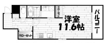 プレジール(ワンルーム/6階)の間取り写真