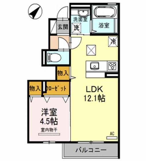 メゾンドボヌール秀(1LDK/1階)の間取り写真