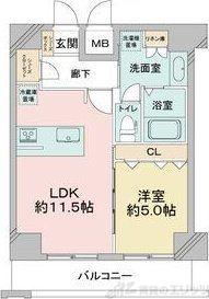 DIMUS新大阪(1LDK/9階)の間取り写真