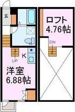 フルラージュ(ワンルーム/2階)の間取り写真