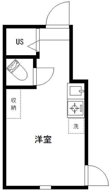 JJハウス(ワンルーム/1階)の間取り写真